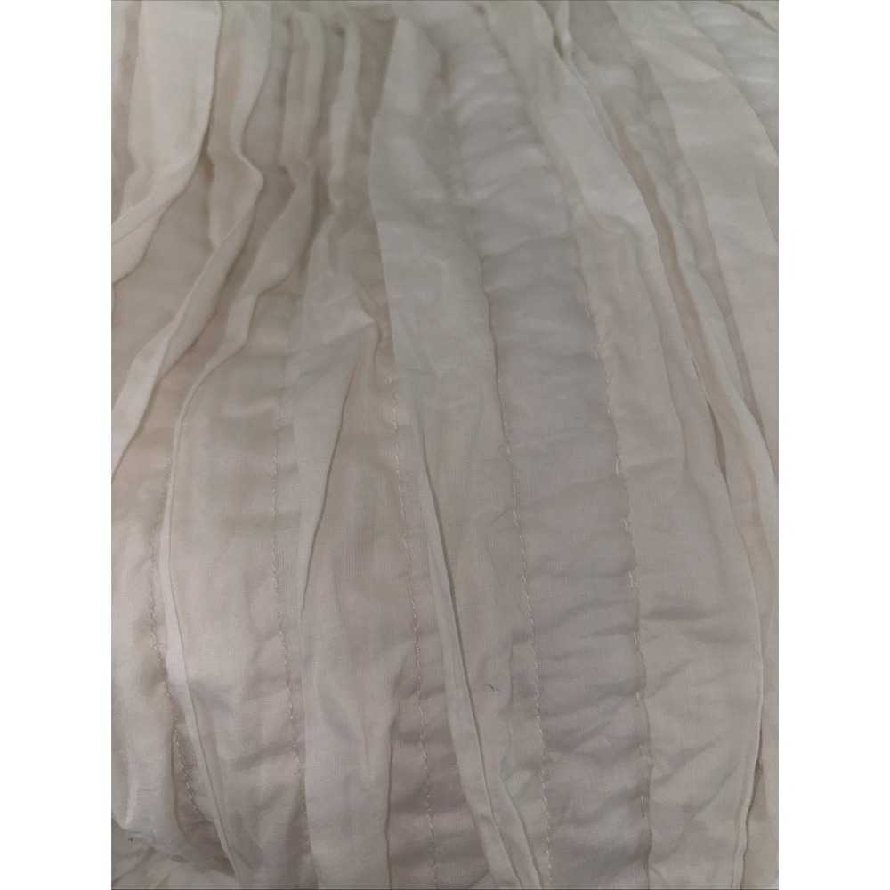 POTTERY BARN tiered WAVY RIPPLES FULL/QUEEN COMFORTER ~ WHITE